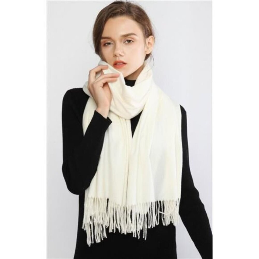 Scarfs for Women Fall Winter Pashmina Shawls Ivory 156 - Picture 3 of 7